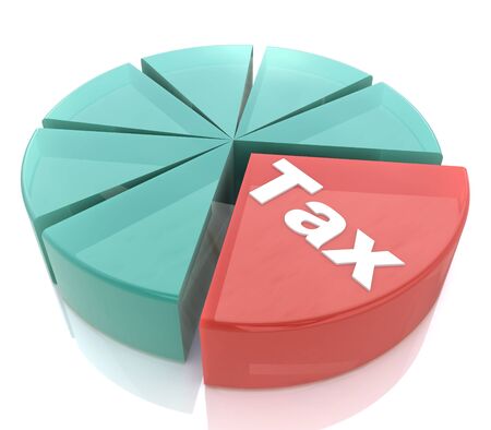 Tax Pie Chart in the design of the information related to the economy and businessの写真素材