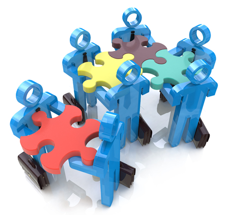 Collective works. Partnership. Teamwork in the design of information related to teamworkの写真素材