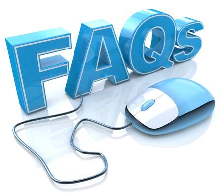 FAQs 3D Text with Computer Mouse in the design of information related to internetの写真素材