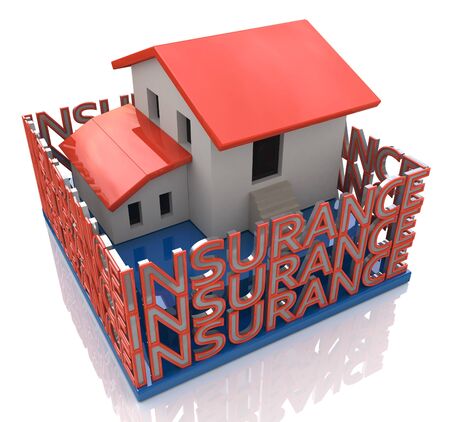 Insurance house protection in the design of the information related to the insurance of real estateの写真素材