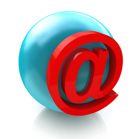 Internet e-mail sign when designing information associated with the web network. 3d illustrationの写真素材