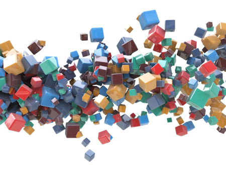 MultiColored cubes Abstract Background in the design of the information associated with Abstract Background. 3d illustrationの写真素材