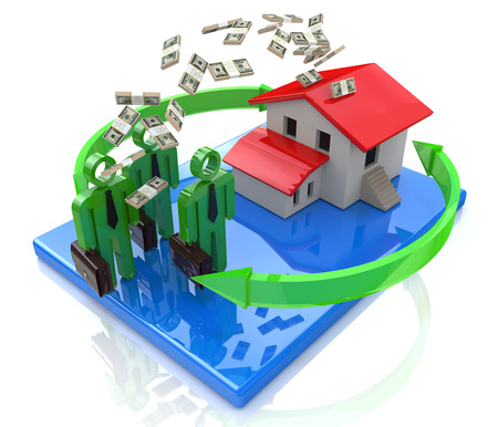 business people invest in real estate with the design information related to business and economyの写真素材