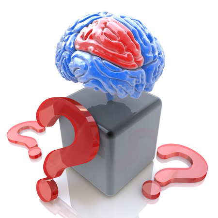 questions for intelligence brain when you make information related to the thoughts and concernsの写真素材