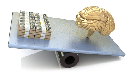 Brain price. intelligence outweighs the money in the design of information related to the intellectual and financial strengthの写真素材