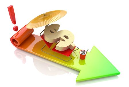 Danger of the dollar. The concept of financial risk in the design of information related to the dollar crisisの写真素材