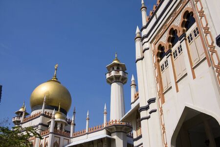 Mosque with Minaret against blue skyの写真素材