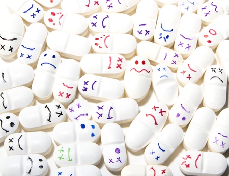 smiley face pillsの写真素材