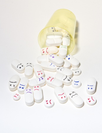 smiley face pillsの写真素材