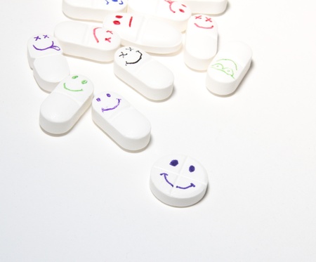 smiley face pillsの写真素材
