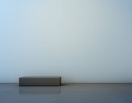 Concrete floor and white wall- 3D illustrationの写真素材
