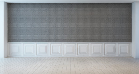 empty white and gray wall room - 3d renderingの写真素材