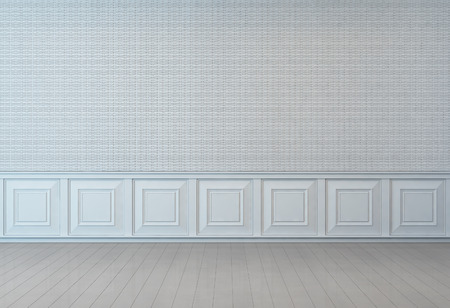 empty white wall room in old style - 3d renderingの写真素材