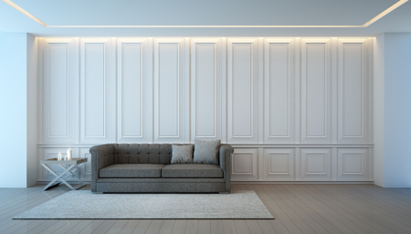 Living room with sofa in luxury house, Vintage interior design - 3d renderingの写真素材