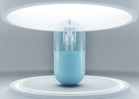 Artificial intelligence doctor in medicine for smart hospital or clinic, Future technology of healthcare robot. Android 3d illustration.の写真素材