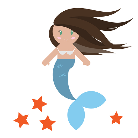 Mermaid with stars iconのイラスト素材