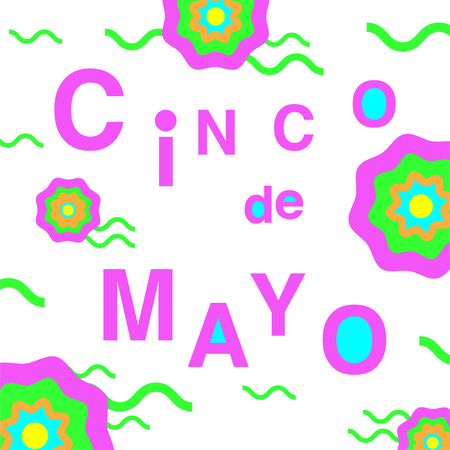 Cinco de Mayo - May 5, federal holiday in Mexico. Fiesta banner and poster design.の写真素材