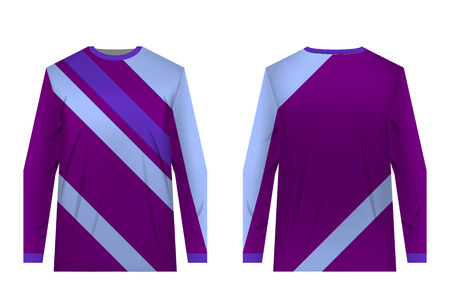Jersey design for extreme cycling. Mountain bike jersey. Vector. Sublimation printing. Template. Light blue, burgndi, ultra violet.のイラスト素材
