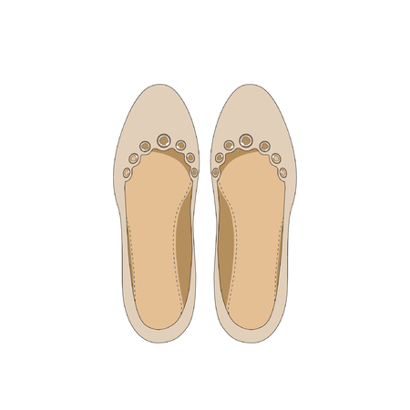 Fashion vector womens shoes. Image of a pair of female shoes on a white background.のイラスト素材