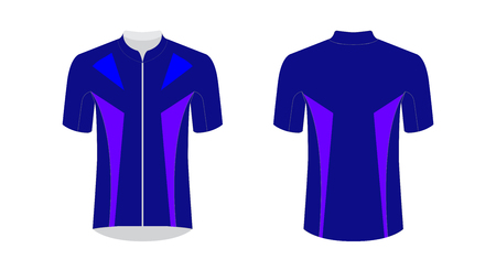 Templates of sportswear designs for sublimation printing. Uniform blank for triathlon, cycling, running competition, marathon and racing games. Vector mockup.のイラスト素材