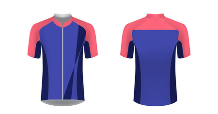 Design for sublimation print. Jersey for cycling sport. Sportswear for cycling tour. Team or club uniform. Jersey for cycling, riding. Sportswear concept, templates.のイラスト素材