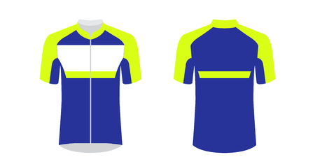 Sportswear templates. Designs for sublimation printing. Uniform blank for triathlon, cycling, cross country, run, marathon, race. Vector mocup. Team or uniform concept. Cycling tour kit design.のイラスト素材