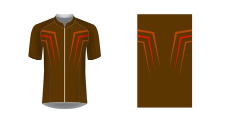 Sportswear templates. Designs for sublimation printing. Uniform blank for triathlon, cycling, cross country, run, marathon, race. Vector mocup. Team or uniform concept. Cycling tour kit design.のイラスト素材