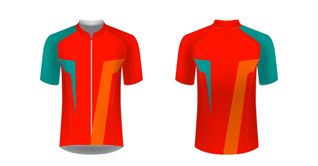 Cycling uniform templates. Gaming casual clothing concept. Uniform for racing, cycling, running, triathlon competitions, marathon. Cycling tour team uniform. Soccer sportswear.のイラスト素材