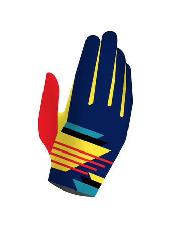 Sport gloves isolated on white background. Gloves design for active sport. Insulated gloves vectorillustration for motocross, cycling and mountain biking.のイラスト素材