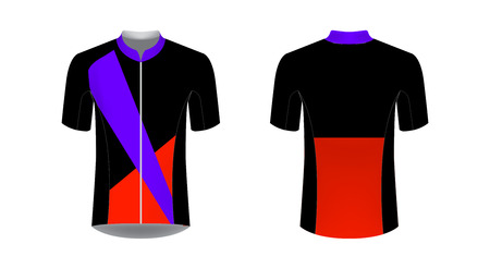 Cycling tour uniform templates. Gaming casual clothing concept. Uniform for racing, running, triathlon, mrathin. Soccer sportswear. Design for sublimation print. Isolated vector mockup.の写真素材