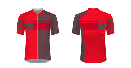 Sportswear templates for designers. Layouts for creating custom designs for promotions and sport events. Uniform for running, marathon, cycling tour.のイラスト素材