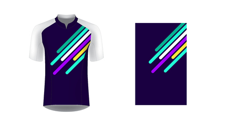 Sportswear templates for designers. Layouts for creating custom designs for promotions and sport events. Uniform for running, marathon, cycling tour.のイラスト素材