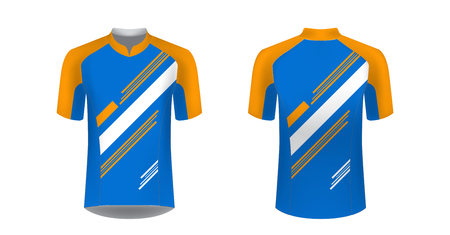 Sportswear templates for designers. Layouts for creating custom designs for promotions and sport events. Uniform for running, marathon, cycling tour.のイラスト素材