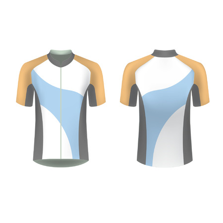 Slim fit t-shirt design. Sportswear design for competitions, promo, racing, gaming, running, cycling tour. Templates for sublimation print blank. Vector illustration.のイラスト素材