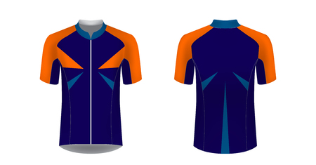 Sportswear templates for designers. Layouts for creating custom designs for promotions and sport events. Uniform for running, marathon, cycling tour.のイラスト素材