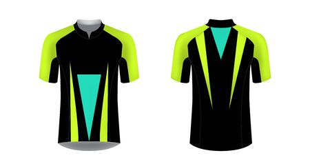 Sportswear templates for designers. Layouts for creating custom designs for promotions and sport events. Uniform for running, marathon, cycling tour.の写真素材