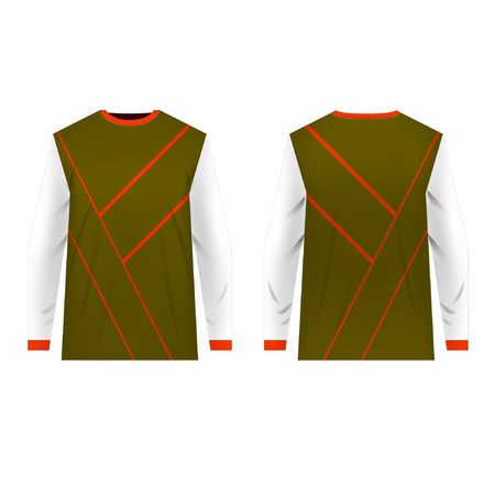 Motocross sportswear kit design. Sportswear design for competitions, promo, racing, gaming. Templates jersey for mountain biking, downhill. Sublimation print blank. Vector illustration.のイラスト素材