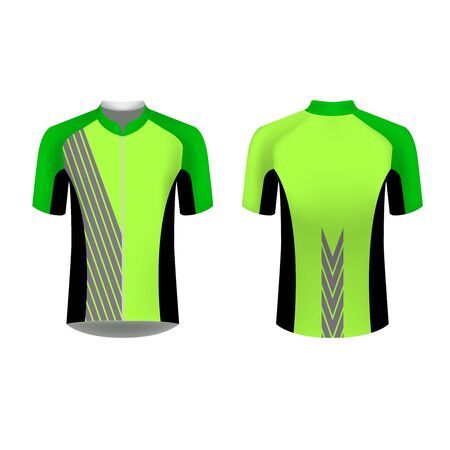 Cycling Jersey mockup. T-shirt sport design template. Sublimation printing for sportswear. Apparel blank for triathlon, cycling, running competition, marathon and racing games.の写真素材