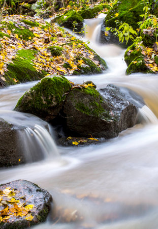 Koski syksyllÃ¤ ||| Rapids in the fallの写真素材