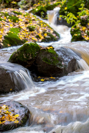 Koski syksyllÃ¤ ||| Rapids in the fallの写真素材