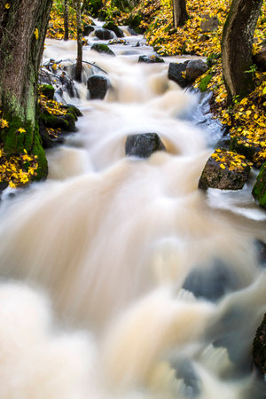 Koski syksyllÃ¤ ||| Rapids in the fallの写真素材