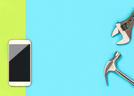 Mobile phone background banner with a lot of free blank copy space for text and content for...