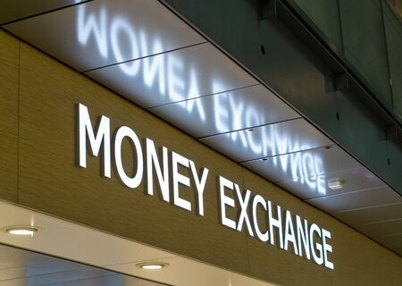 Money exchange office for changing currency.の写真素材