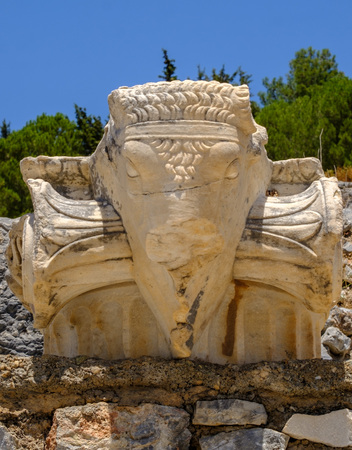 Antique objects and structures in Ephesus close-up, Selcuk, Turkeyの写真素材