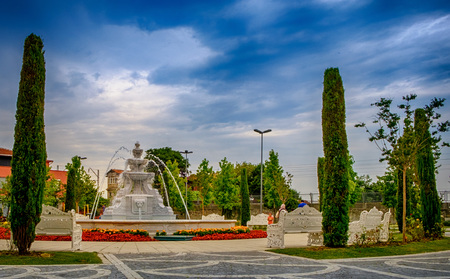 Istanbul, Fountain in the parkの写真素材