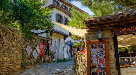 July 16, 2018, Izmir, Sirince Village, Turkey. Art village near Ephesus. view of the shopsのeditorial素材
