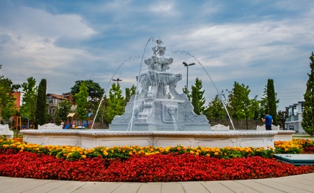 Istanbul, Fountain in the parkの写真素材