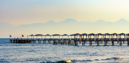 Turkey. Antalya. View of the Mediterranean Sea and the pierの写真素材