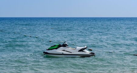 Water bike on the Mediterranean Sea on the beachの写真素材