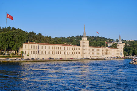 Istanbul, Turkey, July 14, 2021, houses and buildings on the shore of Bosphorus in the Asian part of the city On the Sunsetのeditorial素材